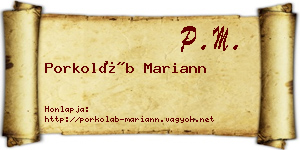 Porkoláb Mariann névjegykártya